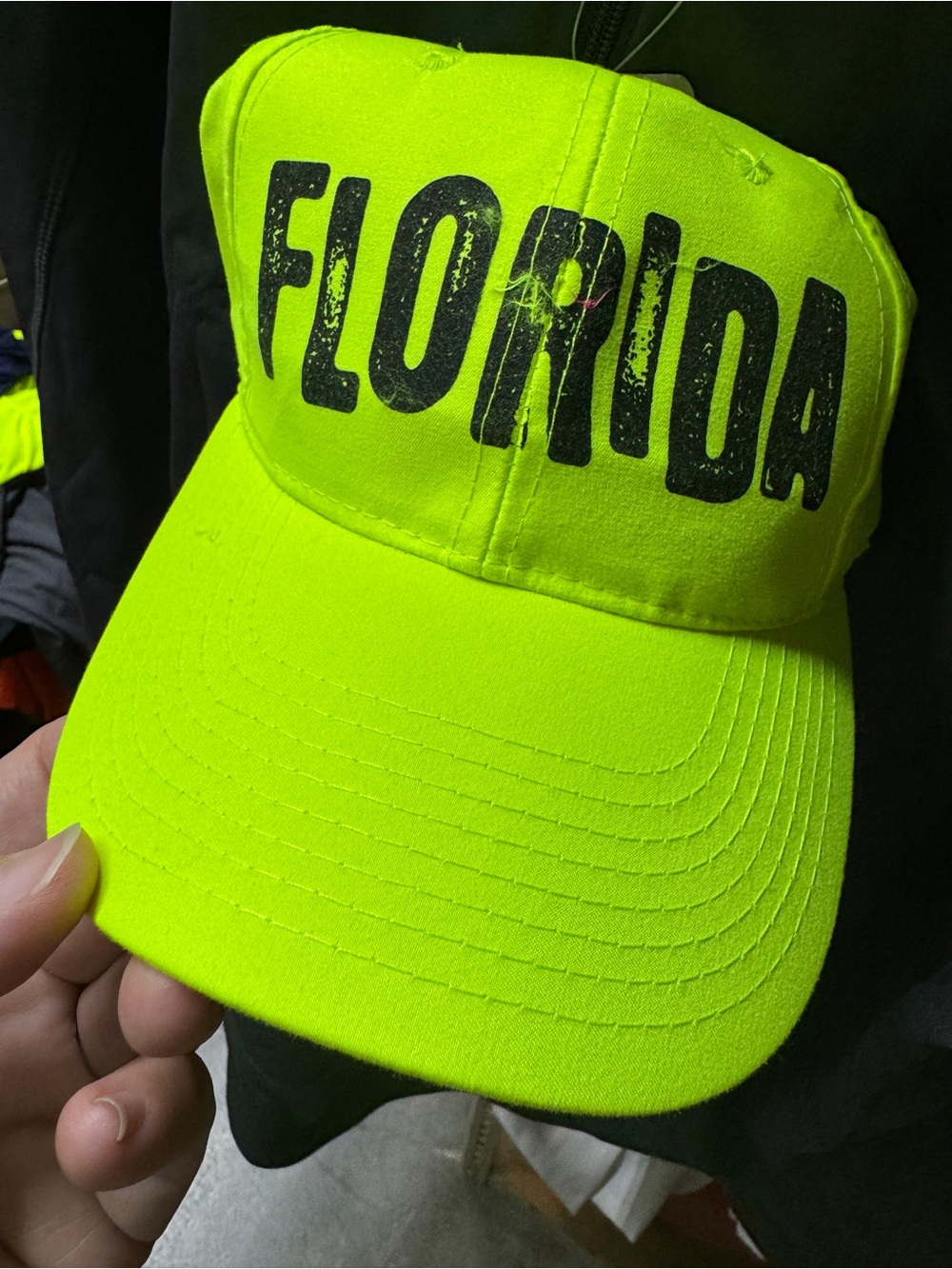 Neon Yellow "FLORIDA" Baseball Cap